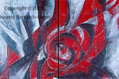 Konfrontation Acryl/Asche 2003 Diptychon