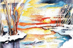 Winterl. Sonnenuntergang, Schmutter (Neusäß)