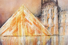 Louvre mit Glaspyramide Paris / Frankreic