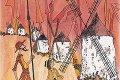 Spanien / La Mancha / Don Quijote, Sancho Panza und die Windmühlen