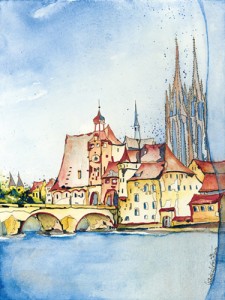 Deutschland / Regensburg / Altstadt mit Brücke